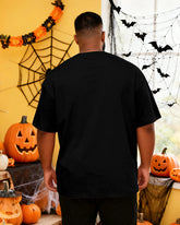 Big & Tall Men's Halloween Graffiti Cartoon Print Short Sleeve T-Shirt